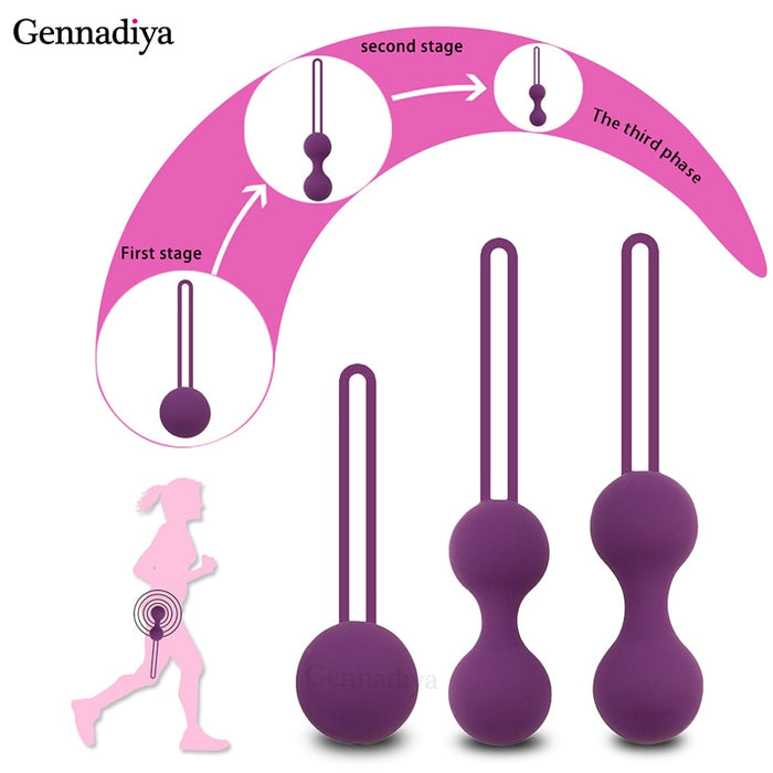 Medical Silicone Vibrator Kegel Balls Exercise Tightening Device Balls Safe Ben Wa Ball for Women Vaginal massager Adult toy