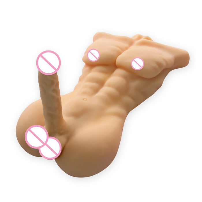 Realistic full Silicone Male Black half Body Sex Dolls with big dildo sex doll for women sex toys Long penis for woman Love Doll