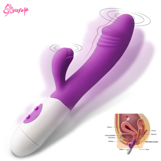 G Spot Clitoris Stimulator Massager Rabbit Vibrator Dildo Dual Function Female Masturbator Erotic toy Adult Sex Toys for Women