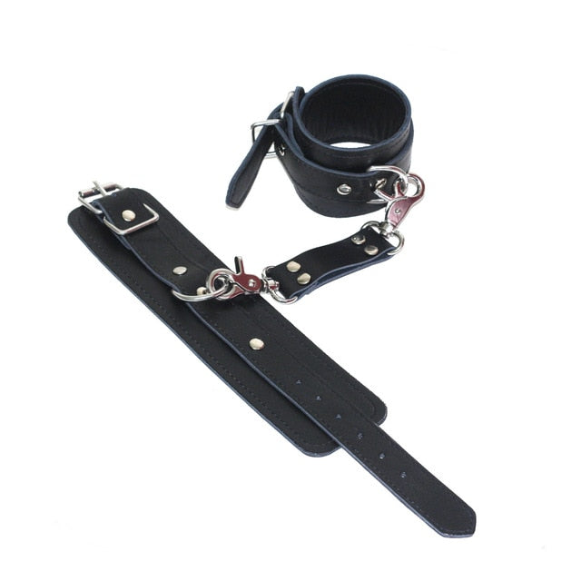 Bdsm Bondage Adjustable Restraints Black Leather Handcuff Ankle Cuff Erotic Adult Cosplay Adult Games Sex Toys For Woman Couples