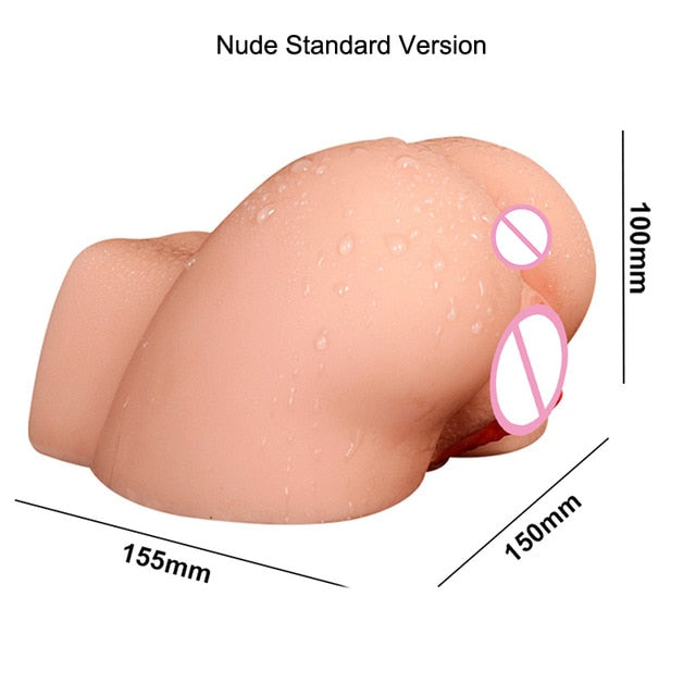 Simulation Vagina Ass Male Masturbator Dual Channel Real Anal Masturbation Cup Soft TPE Masturbators Sex Doll Toys for Adult Men