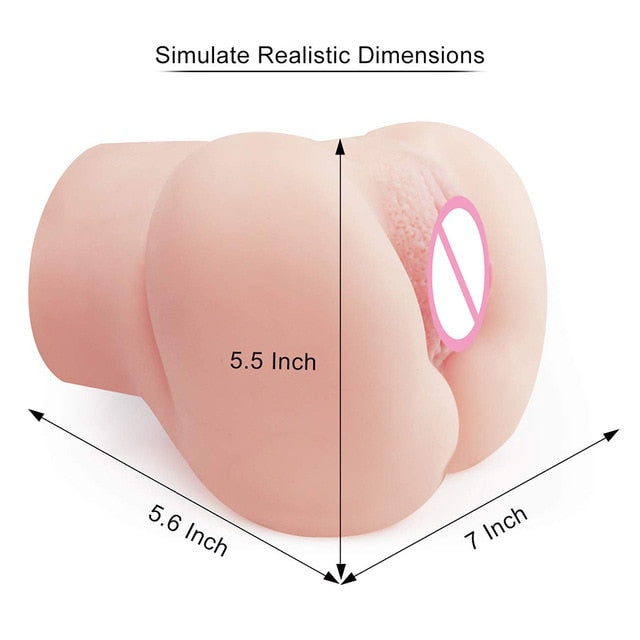 Simulation Vagina Ass Male Masturbator Dual Channel Real Anal Masturbation Cup Soft TPE Masturbators Sex Doll Toys for Adult Men