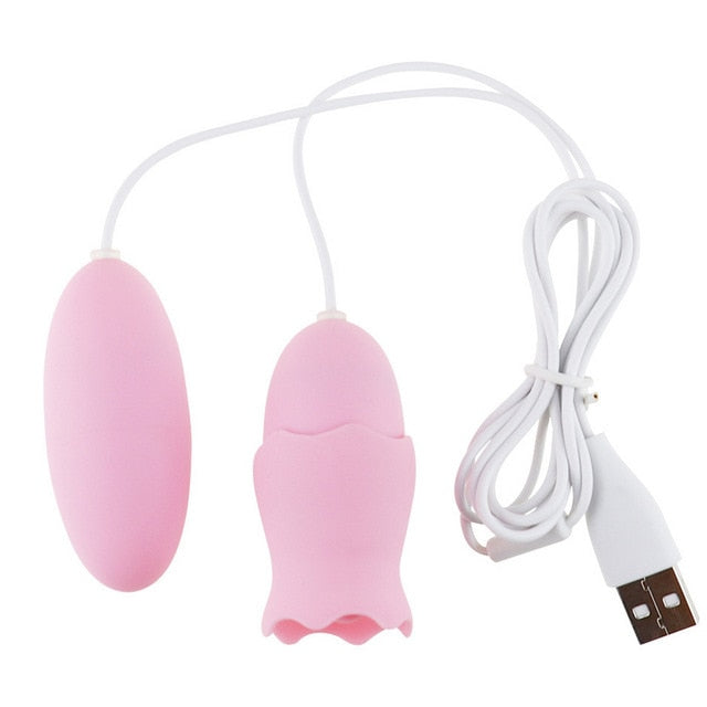 VETIRY Dildo Vibrator USB Vibrating Egg Tongue Licking Vagina Clitoris Stimulator Sex Toys for Women Female Masturbator