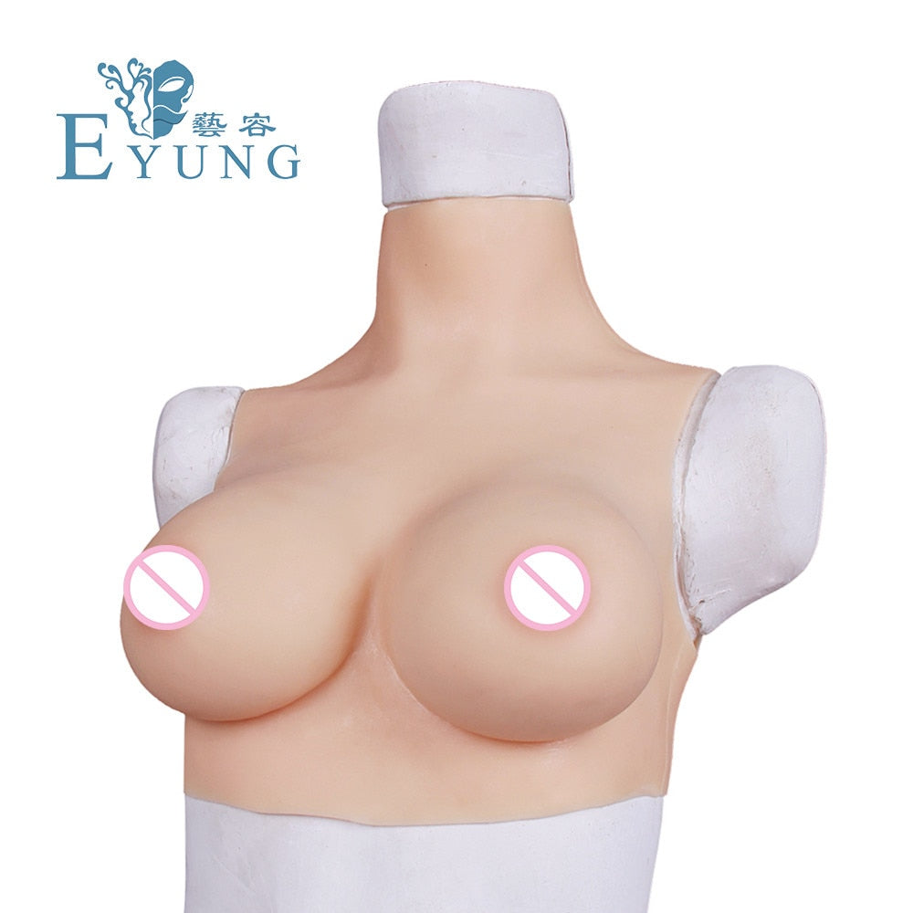 Eyung C/D/F Cup Simulated Boobs Crossdresser Breast Plate Silicone Artificial Breast Forms Tetas Sissy False Chest Boob Breast