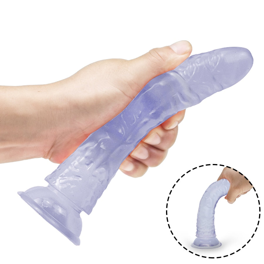 FLXUR Realistic Jelly Dildo Strong Suction Cup Male Artificial Penis Adult Sex Toy for Women Anal Plug Vagina Female Masturbator