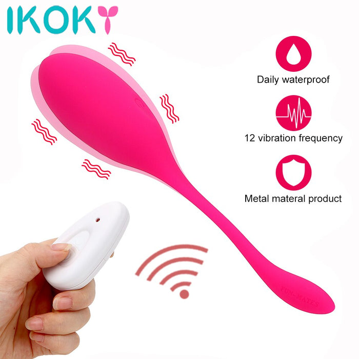 IKOKY Vaginal Tighten Exercise Kegel Balls G Spot Vibrator Sex Toy for Women Vibrating Eggs Silicone Ben Wa Ball