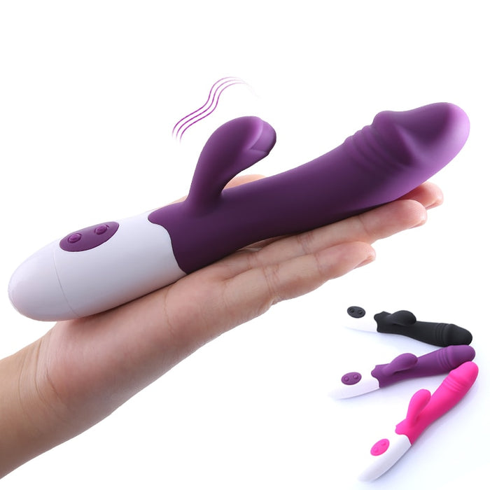 G Spot Clitoris Stimulator Massager Rabbit Vibrator Dildo Dual Function Female Masturbator Erotic toy Adult Sex Toys for Women