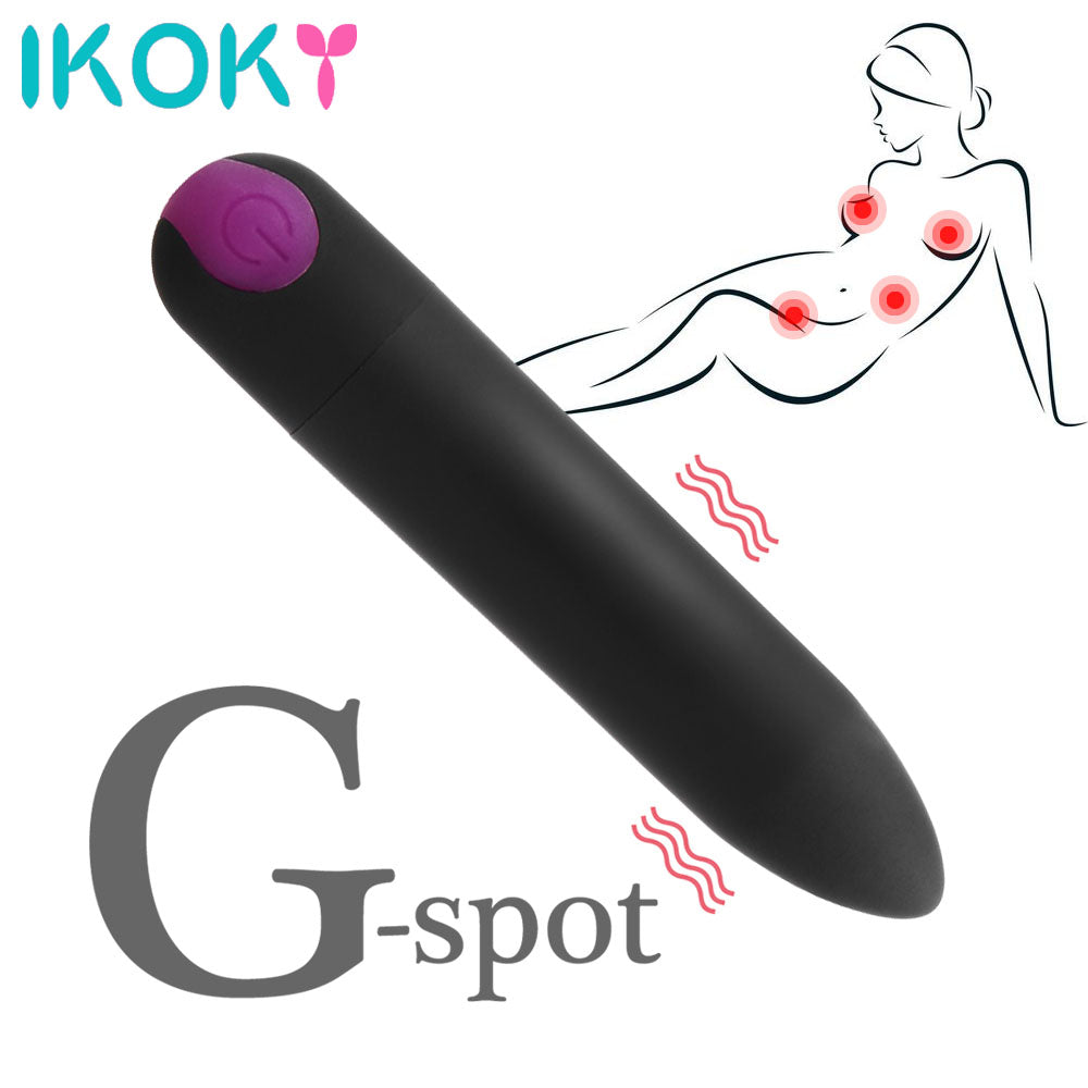 IKOKY Vaginal Massager 10 Frequency Strong Vibration Clitoris Stimulator Dildo Bullet Vibrators Sex Toys For Women USB Charge