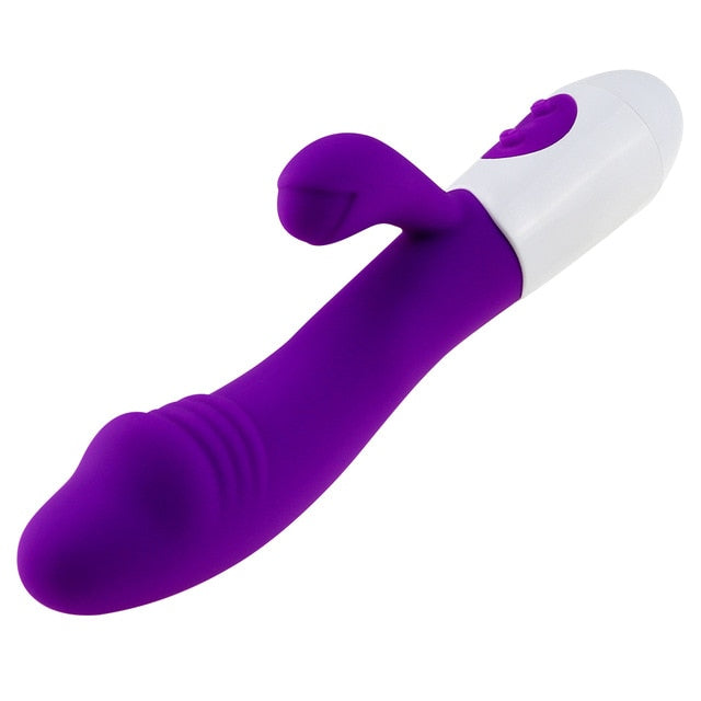 Man nuo Silicone G Spot Dildo Rabbit Vibrator Dual Vibration 7 Speeds Vagina Clitoris Massager Sex Toys For Women with Free Gift