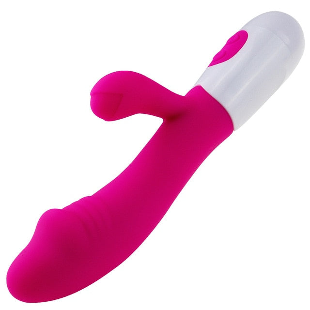 Man nuo Silicone G Spot Dildo Rabbit Vibrator Dual Vibration 7 Speeds Vagina Clitoris Massager Sex Toys For Women with Free Gift