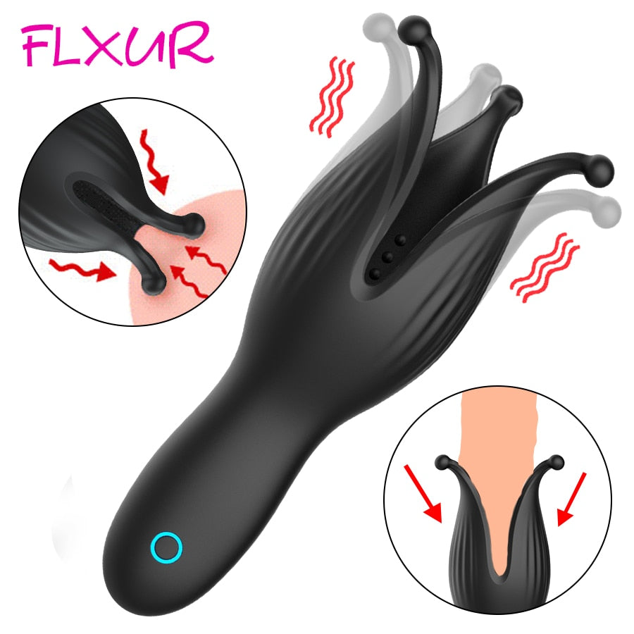 FLXUR Male Masturbator Vibrator Sex Toys for Men Deep Throat penis Delay Trainer Automatic Oral Climax Glans Stimulate Sex Shop