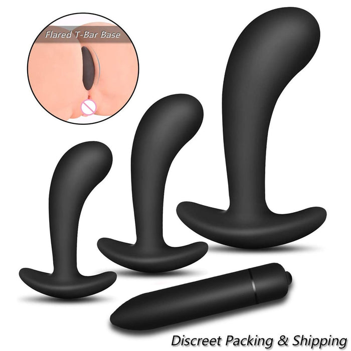 3 Silicone Anal Plugs Training Set Bullet Dildo Vibrator Anal Sex Toys For Woman Male Prostate Massager Butt Plug Gay Sex Toys