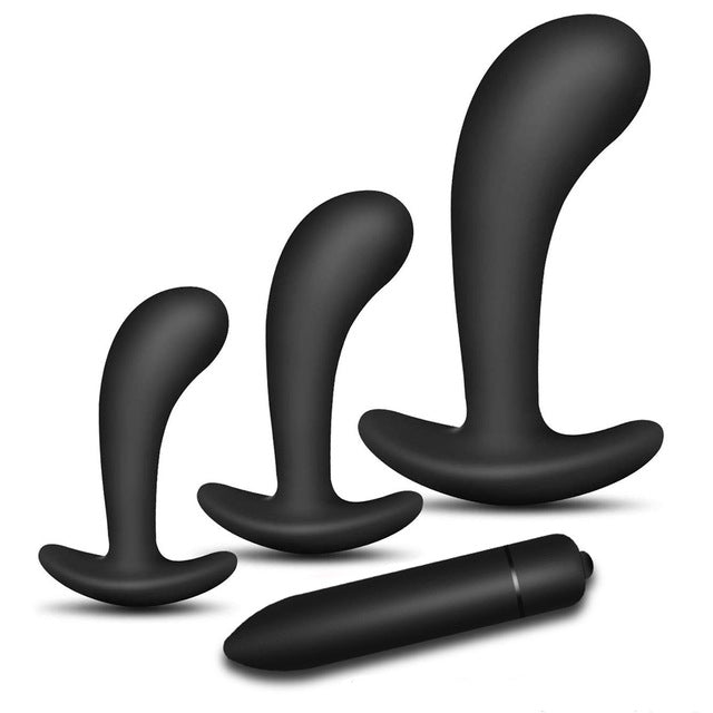 3 Silicone Anal Plugs Training Set Bullet Dildo Vibrator Anal Sex Toys For Woman Male Prostate Massager Butt Plug Gay Sex Toys