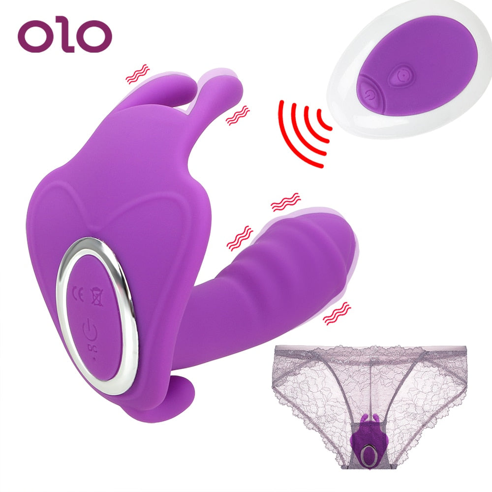 OLO Clitoris Stimulator G Spot Massager Sex Toys for Women Vibrating Panties 10 Speed Wearable Butterfly Dildo Vibrator