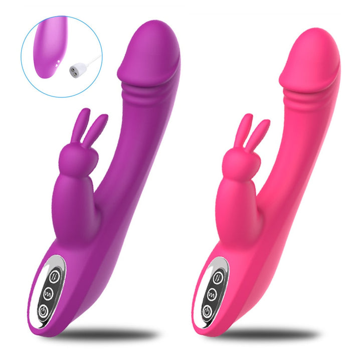 Rabbit Vibrator Sex Toys for Women USB Magnetic Charge Waterproof Silicone Dildo for Clitoral and G Spot Vibrator