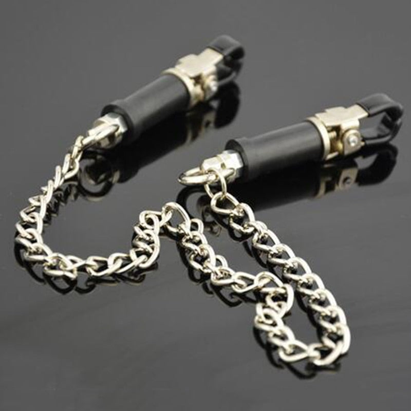 Fetish Metal Chain Bondage Toy Strong Nipple Clamps Sex Slave Games Sex Toys Erotic Sex Products For Couples