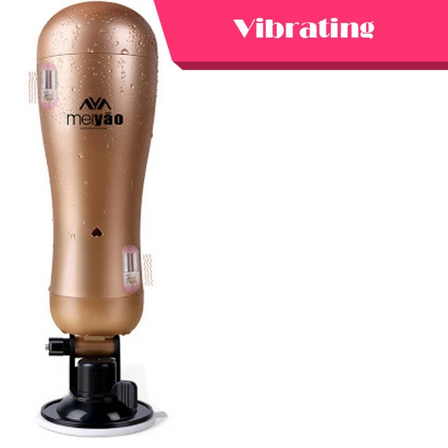 SEXE Rechargeable Hands Free Male Masturbator With Strong Suction Cup Artificial Vagina Real Pussy Sex Toys for Men Sex Products