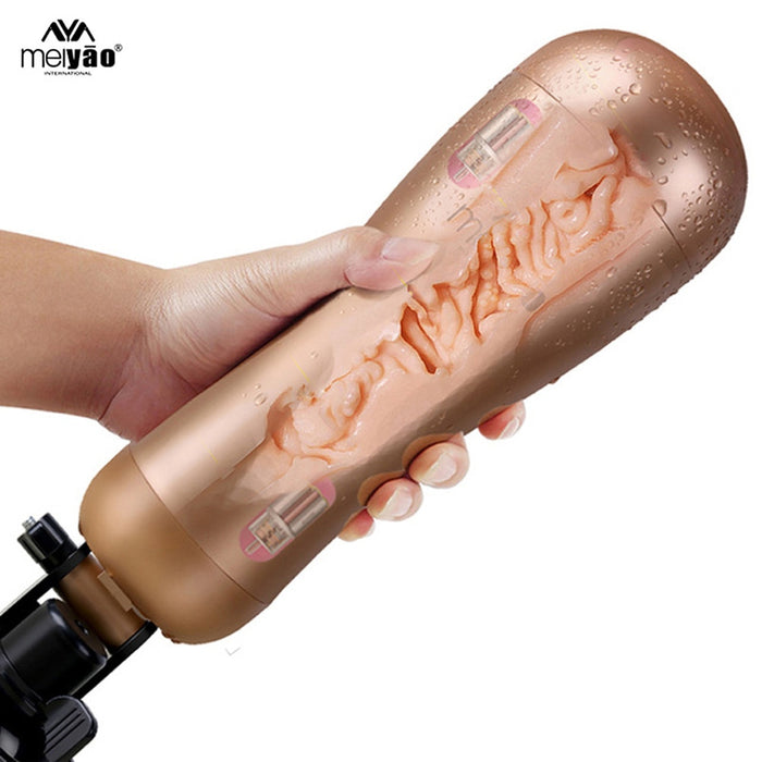 SEXE Rechargeable Hands Free Male Masturbator With Strong Suction Cup Artificial Vagina Real Pussy Sex Toys for Men Sex Products