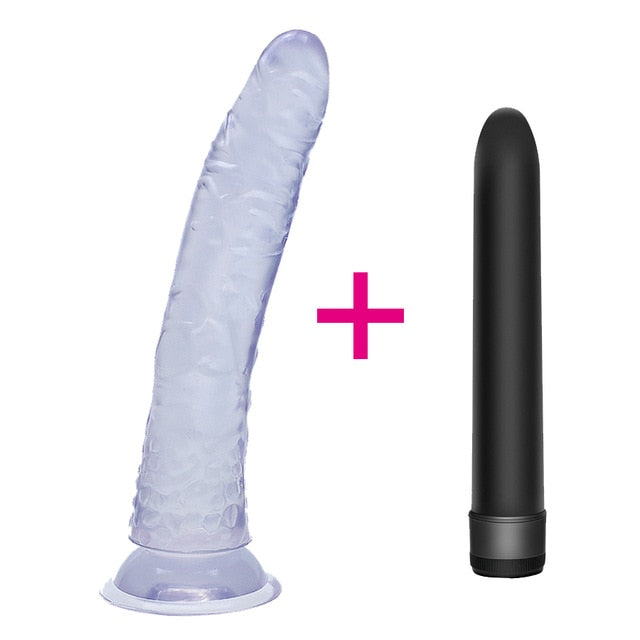 FLXUR Realistic Jelly Dildo Strong Suction Cup Male Artificial Penis Adult Sex Toy for Women Anal Plug Vagina Female Masturbator