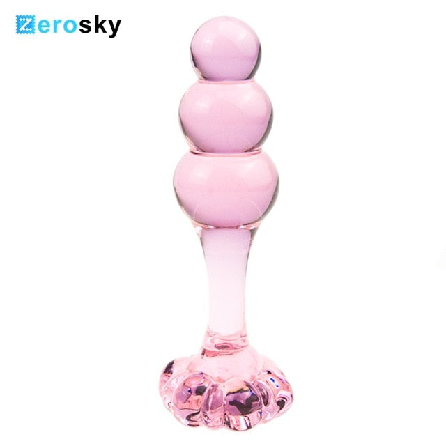 Flower Crystal Glass Anal Plug Masturbation Sex Toys for Men Women Butt Plug Adult Products Pink Prostate Massager Anal Sex Toys